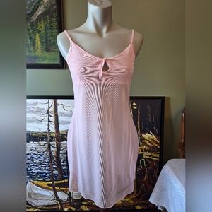 Vintage Jacob Light Pink Sheer Mesh Slip Night Gown Size Large